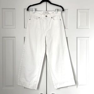 Banana Republic White Cropped wide leg jeans | white wide leg crop jeans 25 / 0